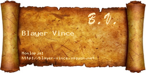 Blayer Vince névjegykártya